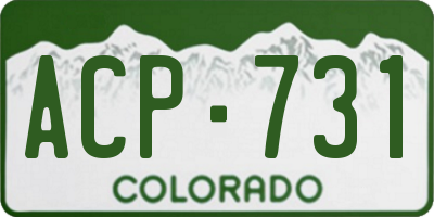 CO license plate ACP731