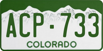CO license plate ACP733