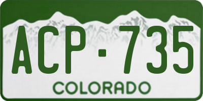 CO license plate ACP735