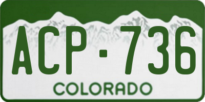 CO license plate ACP736