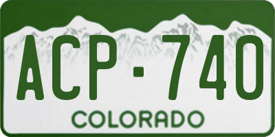 CO license plate ACP740