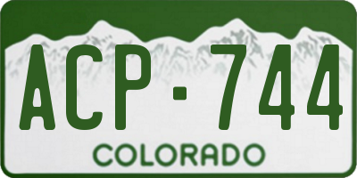 CO license plate ACP744