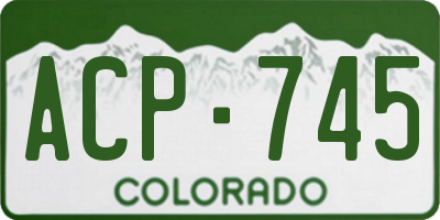 CO license plate ACP745