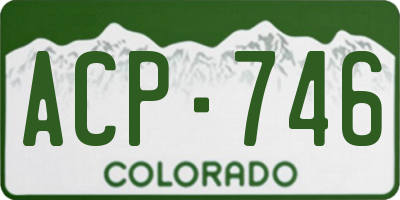 CO license plate ACP746