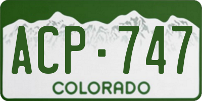 CO license plate ACP747