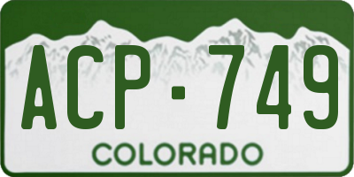 CO license plate ACP749