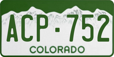 CO license plate ACP752