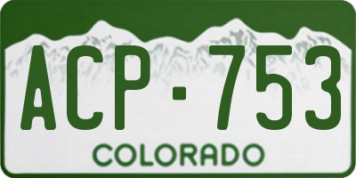 CO license plate ACP753