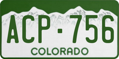 CO license plate ACP756