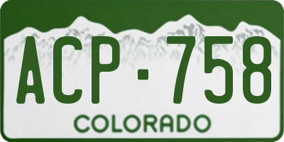 CO license plate ACP758