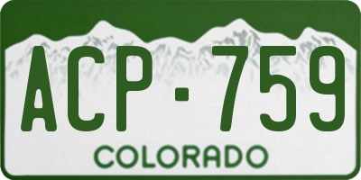 CO license plate ACP759