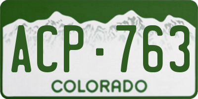 CO license plate ACP763