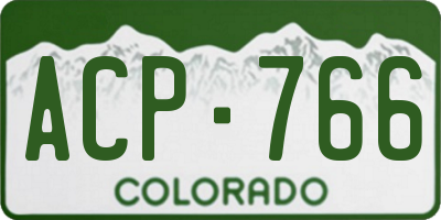 CO license plate ACP766