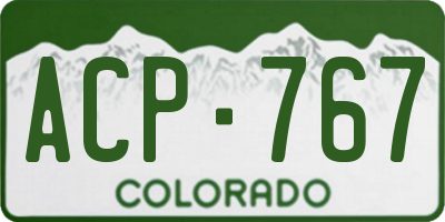 CO license plate ACP767