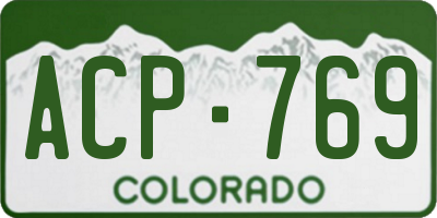 CO license plate ACP769