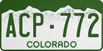 CO license plate ACP772