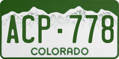 CO license plate ACP778