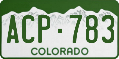 CO license plate ACP783