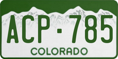 CO license plate ACP785