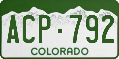 CO license plate ACP792