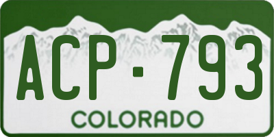 CO license plate ACP793