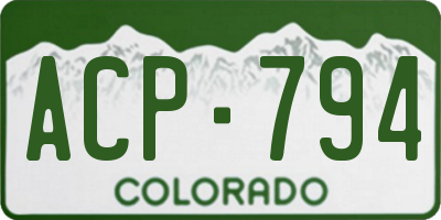 CO license plate ACP794