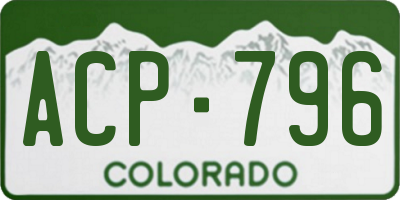 CO license plate ACP796