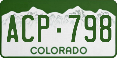 CO license plate ACP798