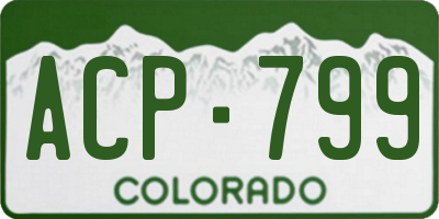 CO license plate ACP799