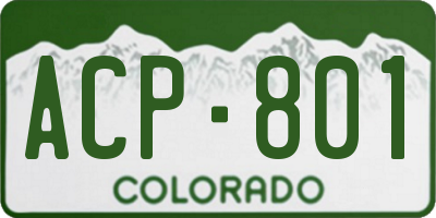 CO license plate ACP801