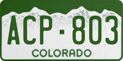 CO license plate ACP803