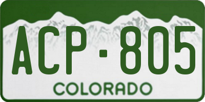 CO license plate ACP805