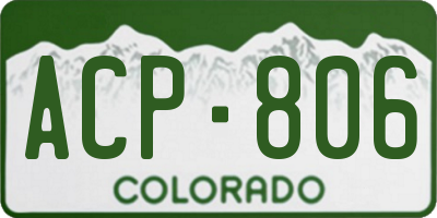 CO license plate ACP806