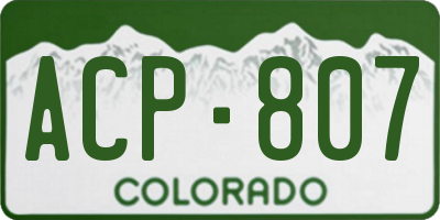CO license plate ACP807