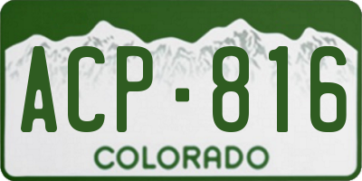 CO license plate ACP816