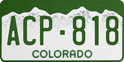 CO license plate ACP818