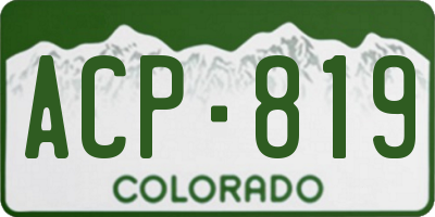 CO license plate ACP819