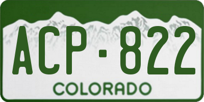 CO license plate ACP822