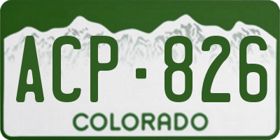 CO license plate ACP826