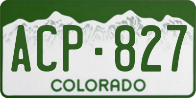 CO license plate ACP827