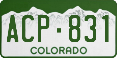 CO license plate ACP831