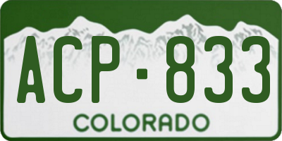 CO license plate ACP833