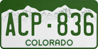CO license plate ACP836