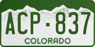 CO license plate ACP837