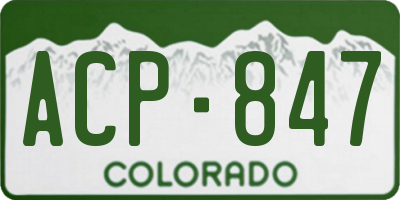 CO license plate ACP847