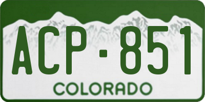 CO license plate ACP851