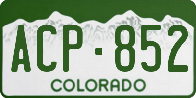 CO license plate ACP852