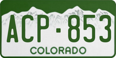 CO license plate ACP853