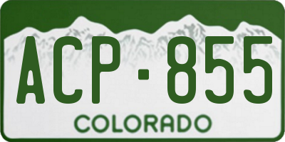 CO license plate ACP855