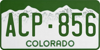 CO license plate ACP856